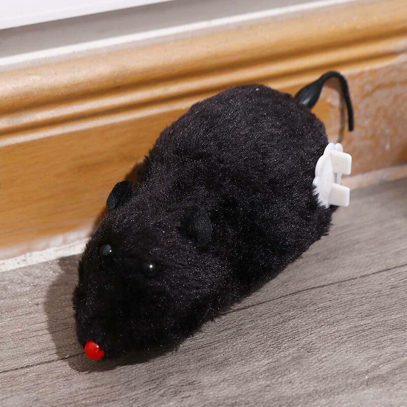 Mainan hewan peliharaan, perlengkapan lucu Aksesori produk tikus kekuatan angin mainan kucing anjing bermain tikus mewah mainan jam