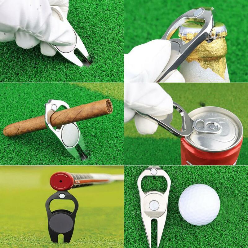 Golf ส้อมปฏิบัติแม่เหล็ก Anti-Rust Putting Green Divot ซ่อมเครื่องมืออุปกรณ์กอล์ฟ