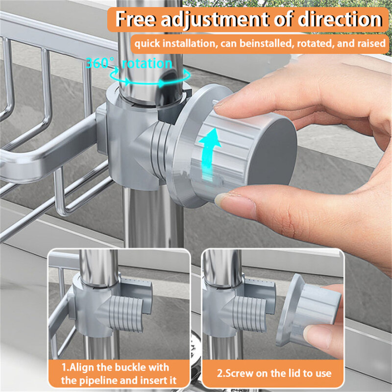Kitchen Faucet Storage Rack Non Perforated Sink Sponge Unidirectional Drainage Storage Rack Home And Household Sink Cloth Soap S