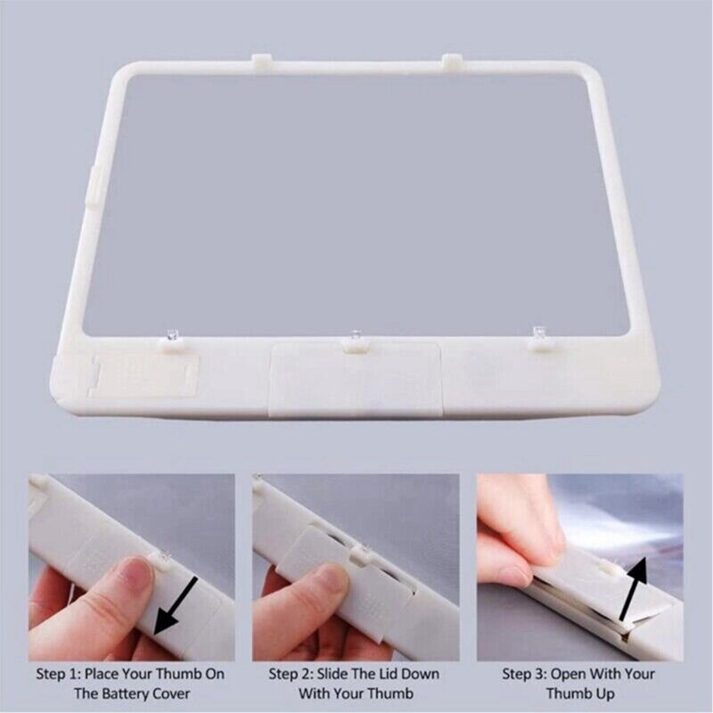 1 PCS Candy AS-SEEN-ON-TV Reading Magnifying Glass And Light To See Pages 3X Bigger, Optical Grade, Anti-Glare Black
