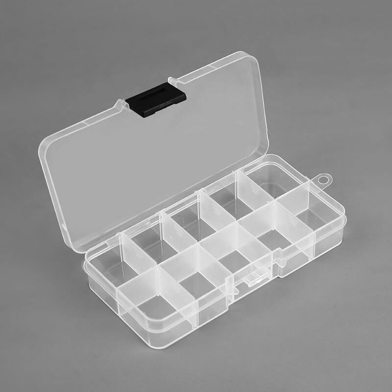 Joyero de plástico con 10 ranuras (ajustable), caja de almacenamiento, organizador de joyería artesanal, cuentas, bricolaje, joyero, Z28