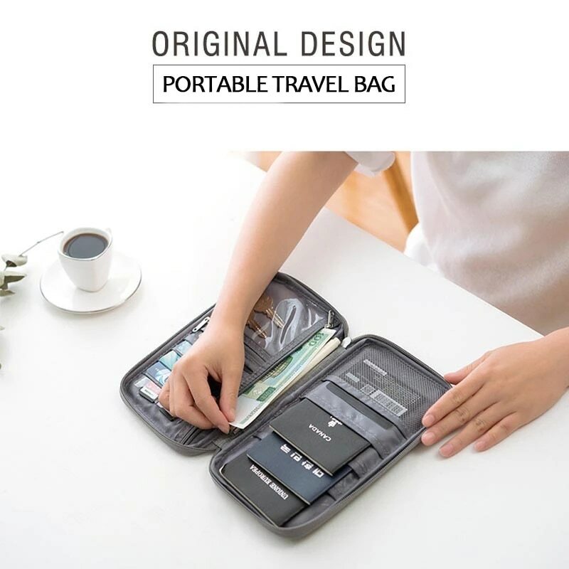 Oxford Travel Passport Wallet Waterproof Certificate Bag Retro Travel Storage Bag Creative Business Card Holder Accessories