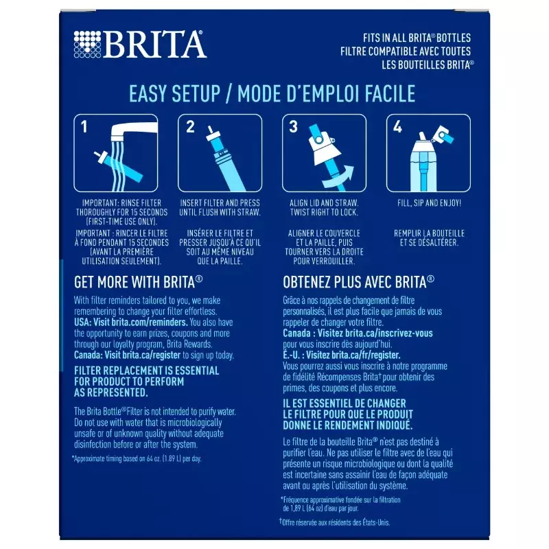 Brita Premium Water Bottle Filter Replacements, 6 Count