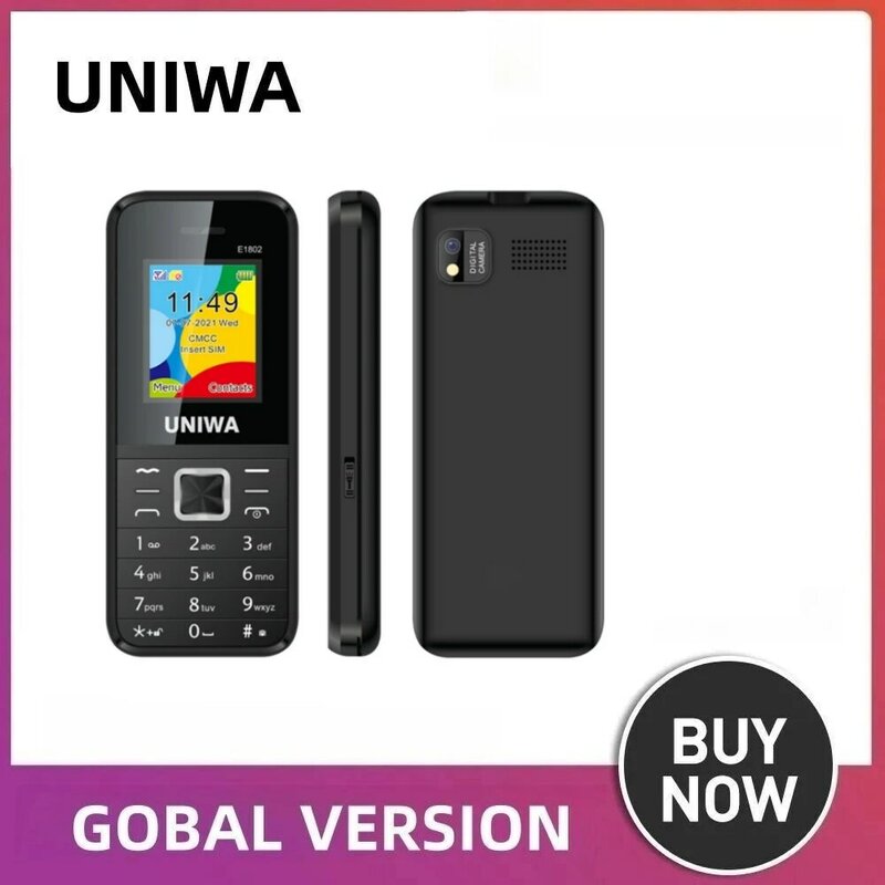 UNIWA-teclado E1802 para teléfono móvil, dispositivo con botón superior, largo Modo de espera, Radio FM, GSM, ruso, hebreo