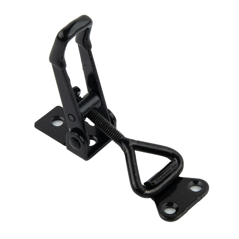 90x27mm Lockers Toggle Clamp Steel Hasp Adjustable Black Plated High Carbon Steel For Lock-free Handle-less Boxe