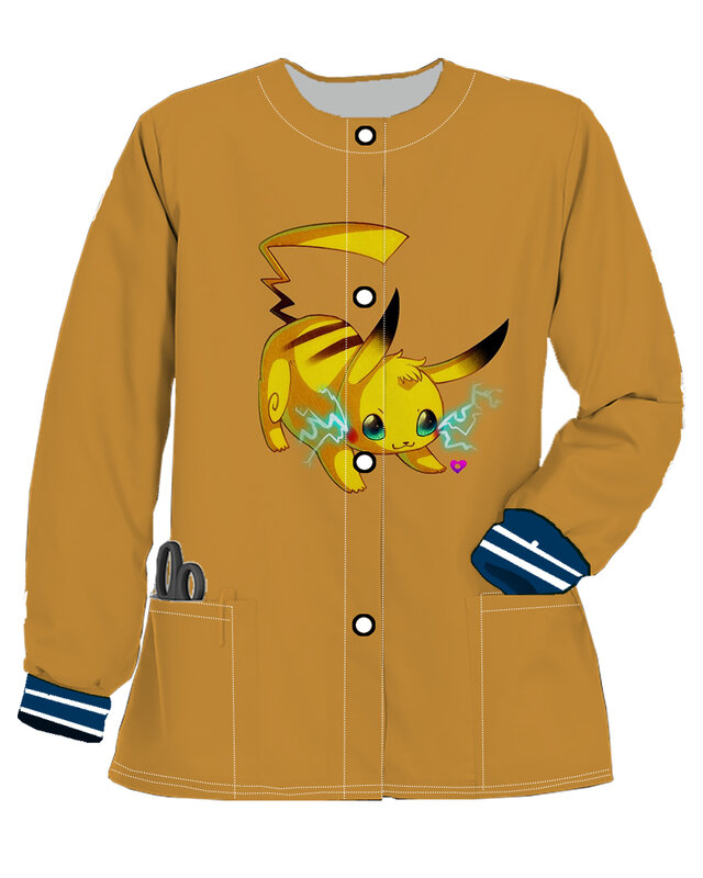 포켓 간호사 재킷 카디건 여성 코트, 의사 유니폼, 하라주쿠 상의, 2023 트렌드 단추, 가을 여성복, 무료 배송