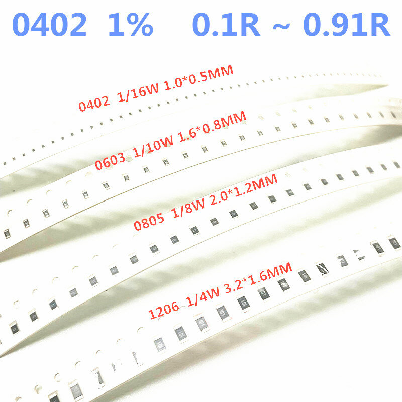 100pcs 0402 1% SMD resistor 1/16W 0.43R 0.47R 0.5R 0.51R 0.56R 0.43 0.47 0.5 0.51 0.56 ohm