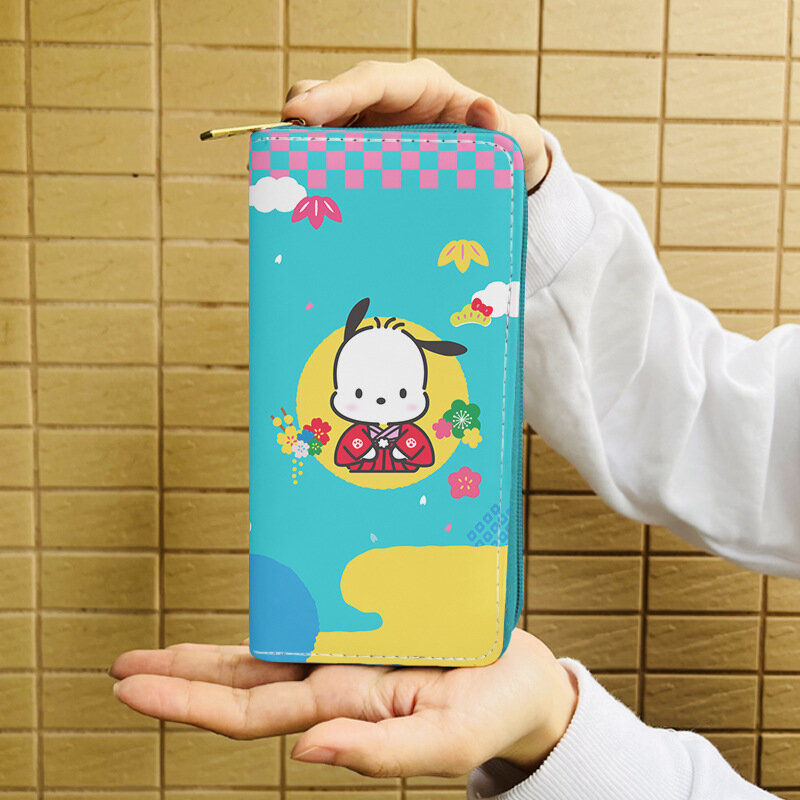 Cute Kawaii Sanrio Toy Purse Pochacco Cartoon Coin Purse Plush Storage Bag Girls Birthday Gifts Large Capacity Holiday Gifts
