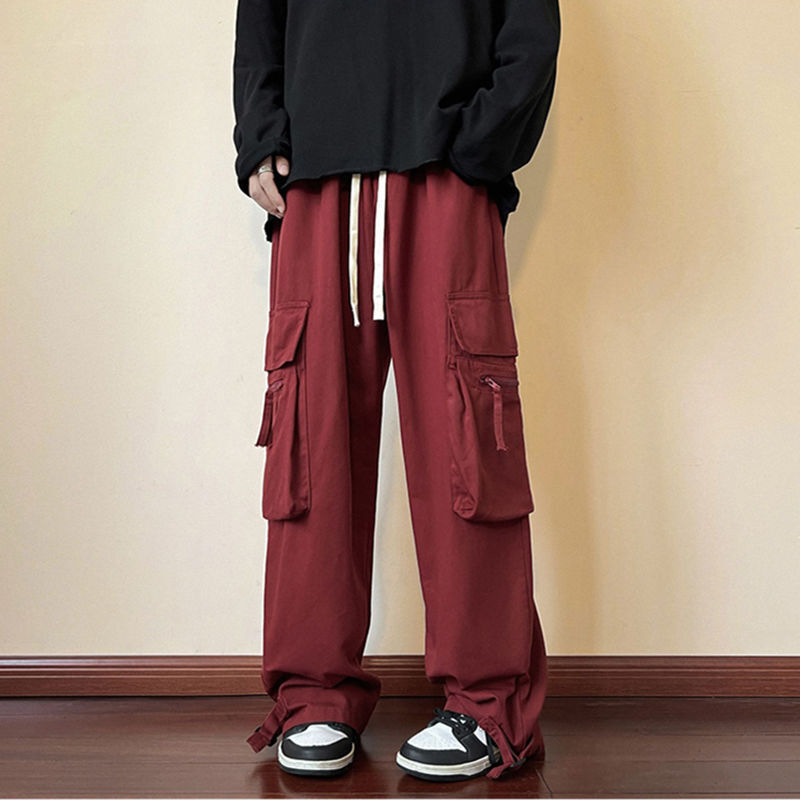 Pantalon cargo ample pour femme, pantalon décontracté, jambe large, grande taille, droit, rétro, rue haute, campus, DulKorean