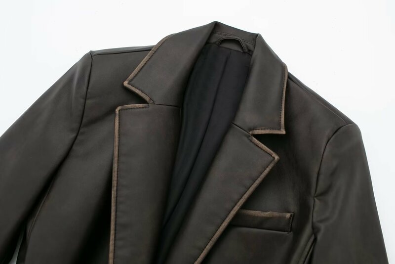 Abrigo de piel sintética con cinturón para mujer, abrigo de manga larga con efecto obsolescencia, Estilo Vintage, elegante, a la moda, novedad