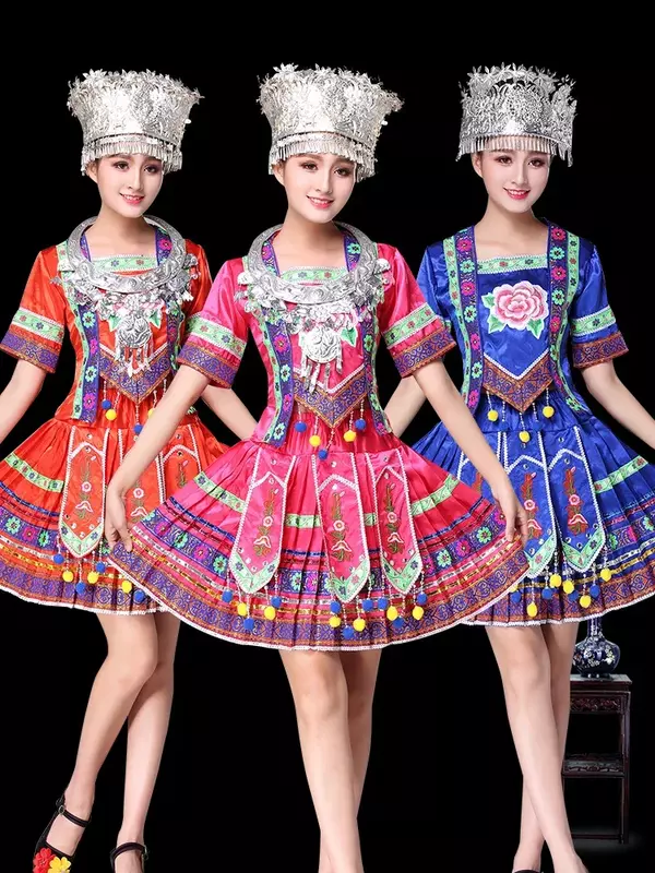 ثوب الرقص التبتي الوطني الصيني ، ملابس مياو همونغ الكلاسيكية ، الأقليات التقليدية ، زي الرقص الشعبي التبتي الأنثوي