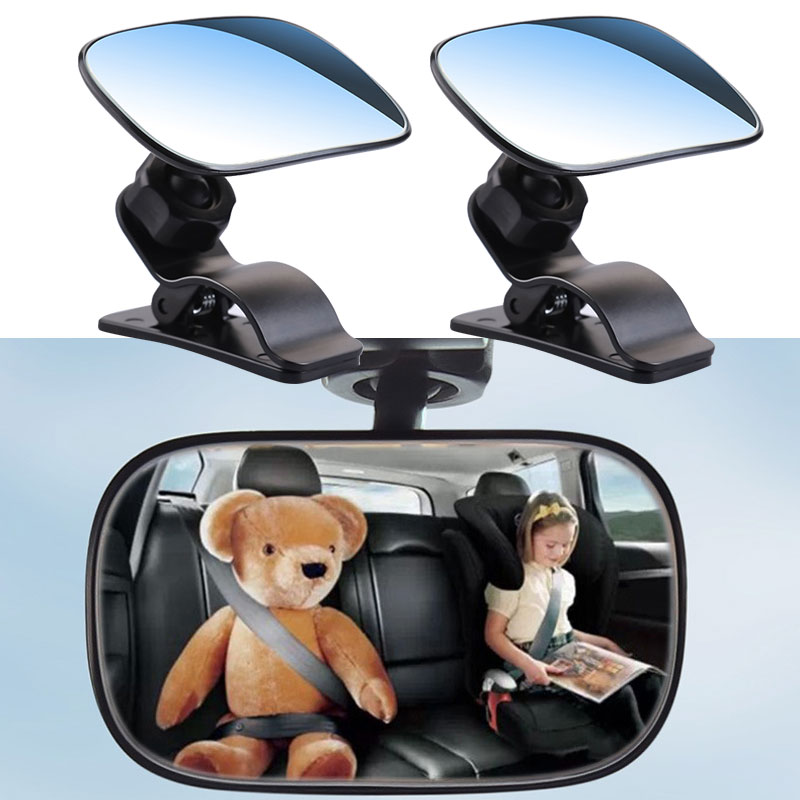 กระจกมองหลังเพื่อความปลอดภัยของรถยนต์กระจกรถเด็กทารกกระจกมองหลังวอร์ดดูแลทารกจอภาพเด็ก1/2ชิ้น