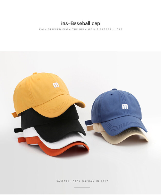 Unisex Hat Adjustable Casual Embroidered  Cotton Sun Hip Hop Rebound Solid Color Visor Hats Outdoor Sports Cotton Baseball Cap