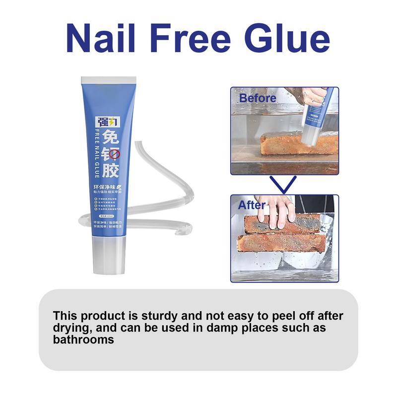 No Nails Strong Glue 120ml Fast Drying Waterproof Nail Free Glue Strong Adhesive Glue Glass Ceramics Long-Lasting Adhesive For
