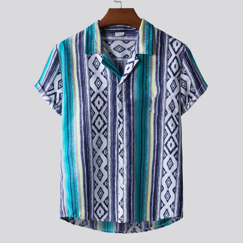 Гавайская Мужская рубашка с лацканами, Повседневная модная рубашка с 3D принтом для мужчин и женщин, уличная одежда большого размера на пуговицах с короткими рукавами, одежда унисекс