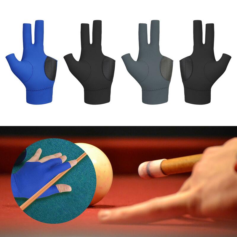 Sarung tangan Billiard 3 jari pria, sarung tangan tongkat bilyar ringan antiselip