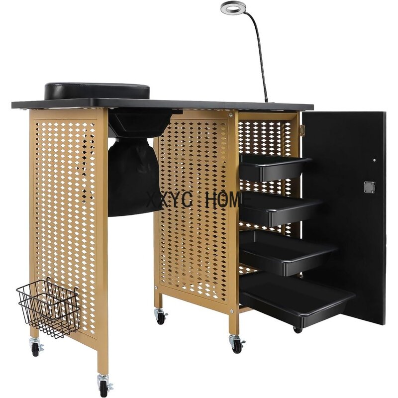 Kalolary Manicure Nail Table Mobile Nail Station with Nail Dust Collector