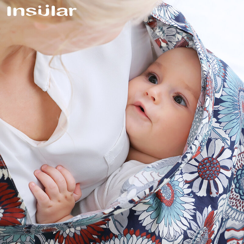 Insular osłona do karmienia piersią niemowlę oddychająca bawełna muślinowa tkanina pielęgniarska duża karmiąca pokrywa Cape fartuch 70*100CM