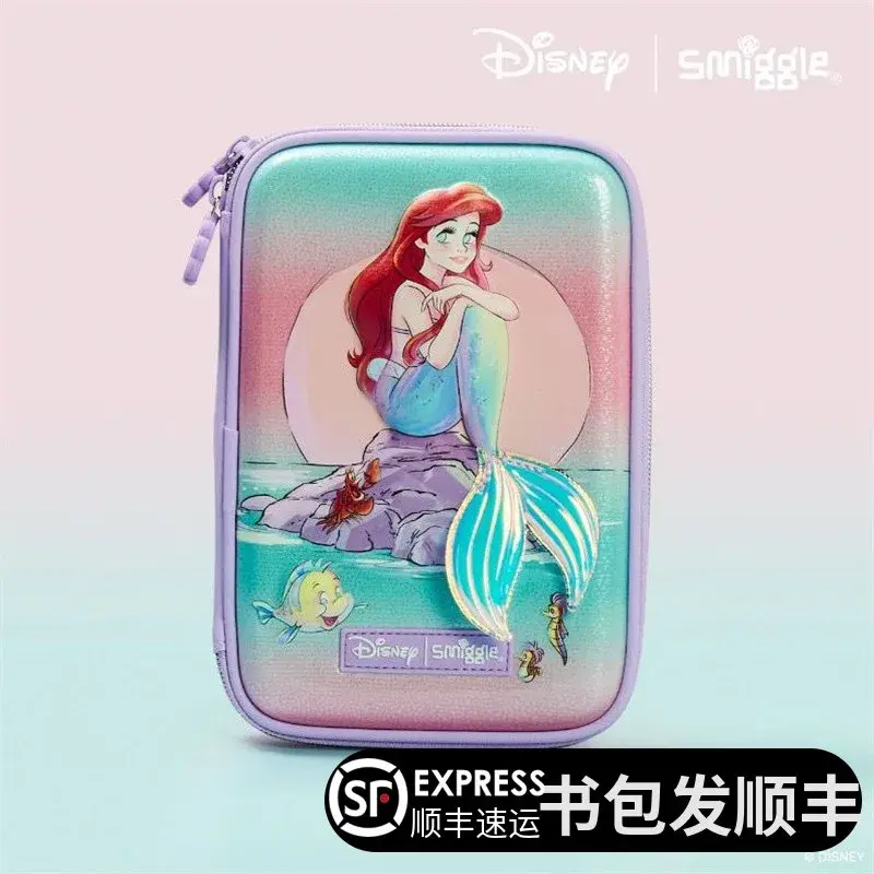 MINISOAuthentic Disney School Bag Mermaid Shell Children Stationery Backpack Student Pen Case Lunch Bag Backpack Set Gift