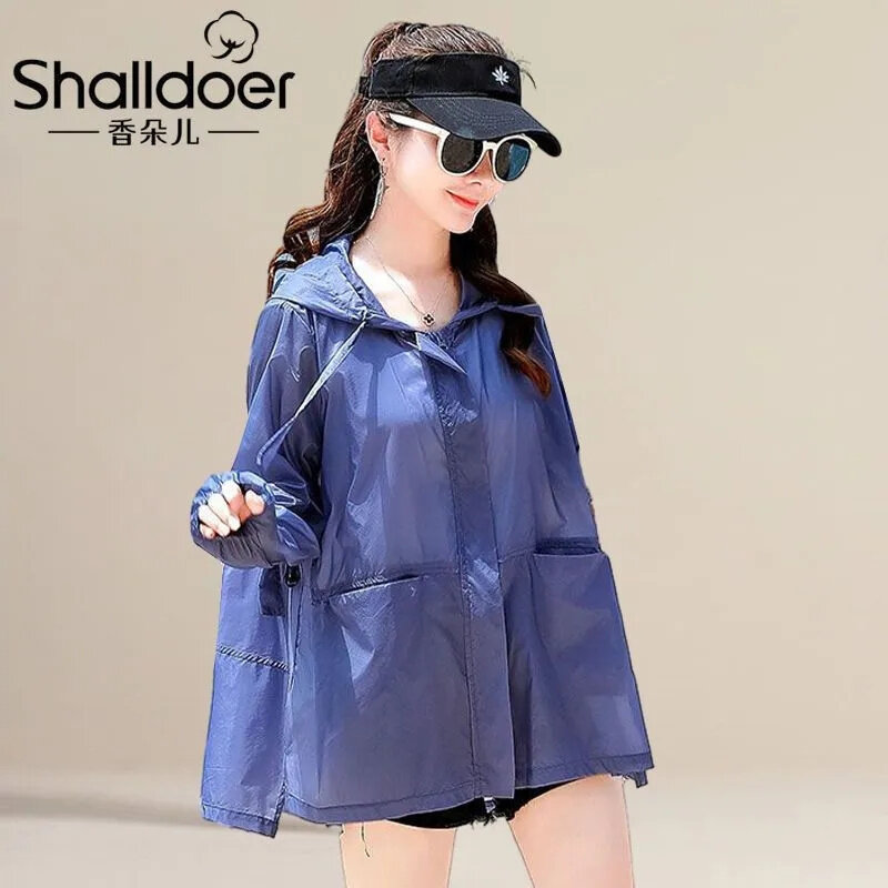 Thin Breathable Sun Protection Outdoor Hooded Sun Protection Coat Summer 2024 New Loose Lightweight Cardigan Sun Protection Suit