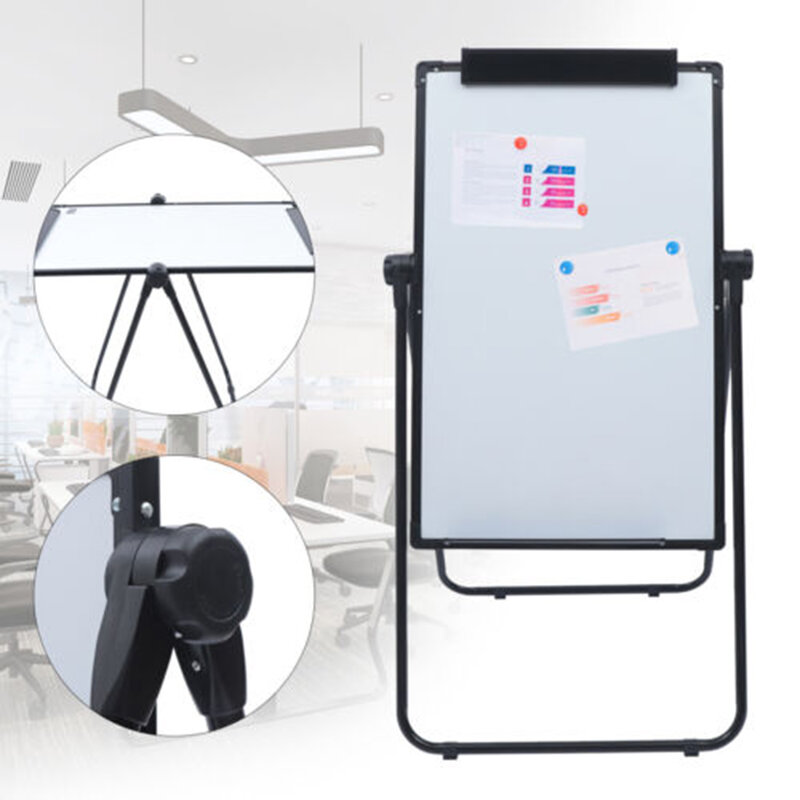 24*35inch Rolling Magnetic Whiteboard Double-Sided Mobile Whiteboard Adjustable Height Dry Erase Board for School