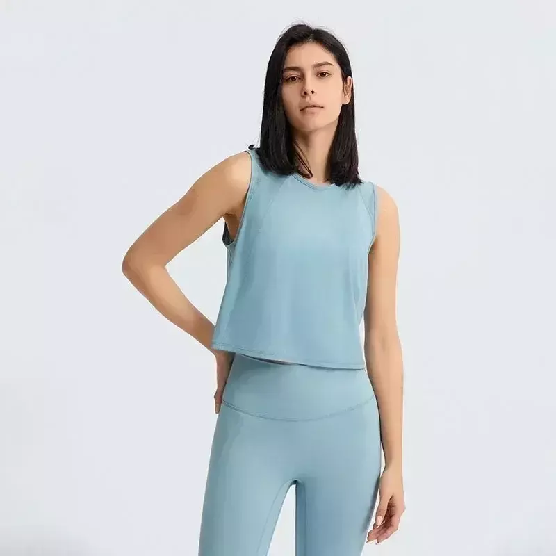 Lemon Buttery Soft Yoga Vest para mulheres, ajuste solto, regata de treino, Gym Wear, sem mangas, Back Hollow Out, Sportswear, camisas esportivas
