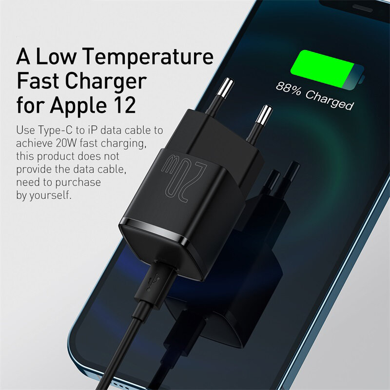 Bas192.- Chargeur USB Type-C Portable, 20W, Support PD, Charge Rapide pour iPhone 15 14 13 12 11 Pro Max 8 Plus