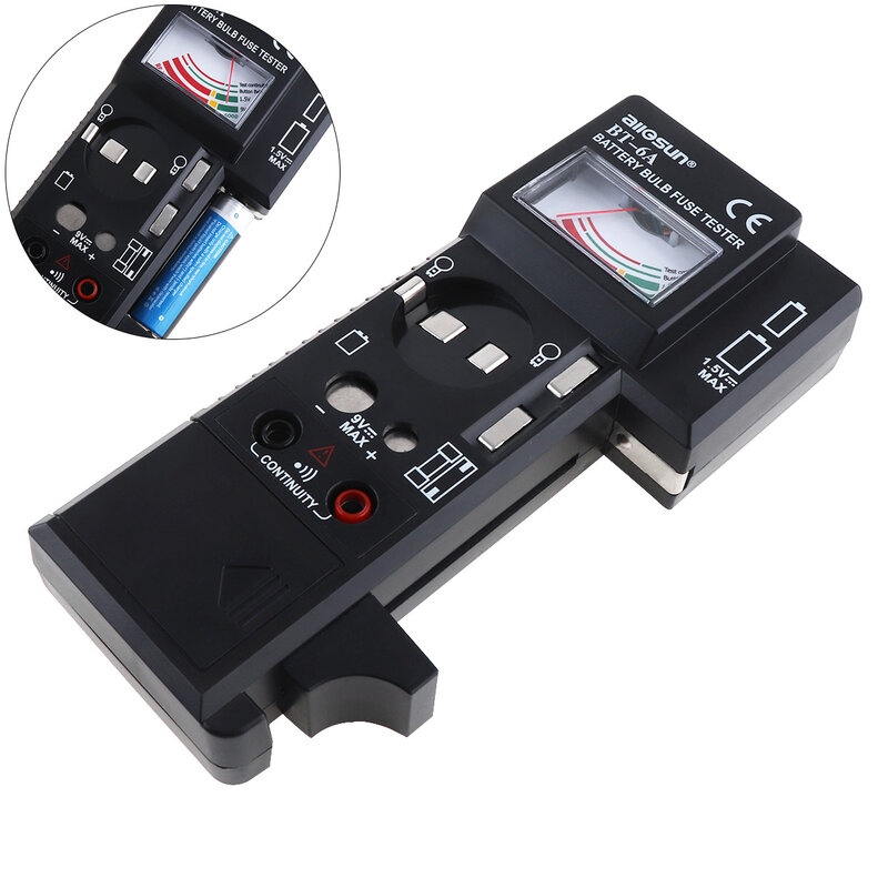 BT6A 3 IN 1 Portable Digital High Precision  Battery Bulb Fuse Tester with One Pair Test Pen for Battery / Light Bulbs / Fuse