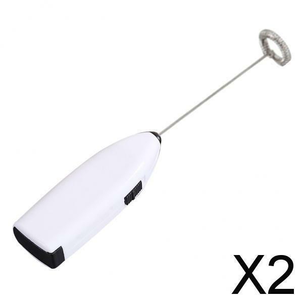 2xHandheld Stainless Steel Electric Egg Beater Milk Mixer Kitchen Tools White