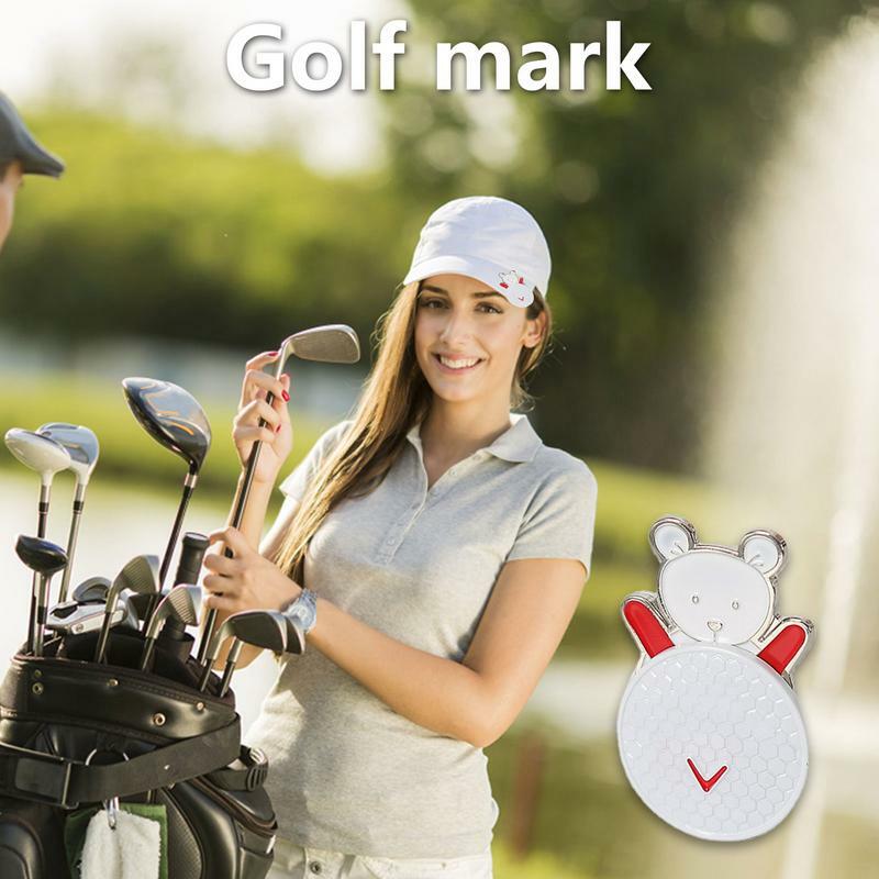 Эмалированные маркеры для мяча для гольфа с зажимом для шляпы, с рисунком медведя, маркеры для мяча для гольфа с зажимами для шляпы, магнитный маркер для мяча для гольфа, зажим для шляпы