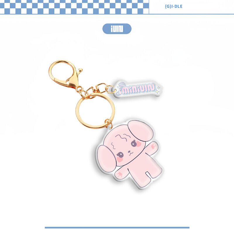 KPOP (G)I-DLE Cartoon Pendant Keychain HD Figure Acrylic Keyring SoYeon MiYeon YuQi Fans Gifts Car Bag Charm Accessories