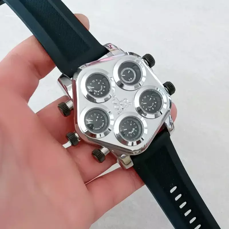 Tsjechische Luipaard Siliconen Band Multi-Beweging Quartz Paar Internet Celebrity Knap Horloge Trendy Mode Paar Horloge