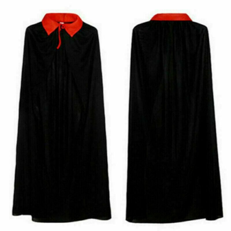 Cape de vampire portée des deux côtés, costume de robe de paupières, col montant, accessoires de maquillage d'Halloween, noir, rouge, Dracula, Everak, 7.5