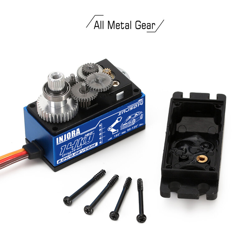 INJS014 14Kg Metal Gear Digitale Core Servo Lage Profiel Voor 1/10 Rc On-Road Touring Drift Auto Tamiya kyosho Helikopter Model