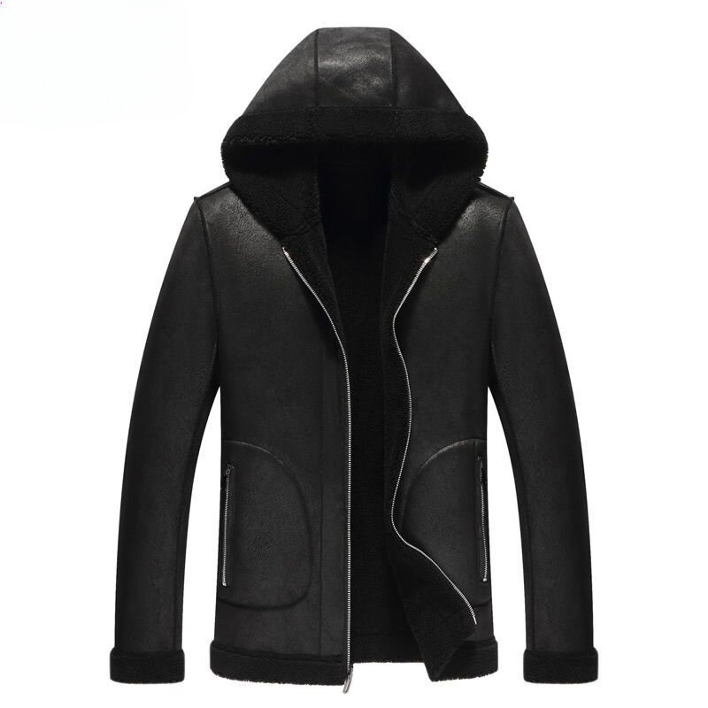 Мужская Двухсторонняя куртка с капюшоном, черная теплая хлопковая куртка, свободная зимняя одежда, модель C33, 2024