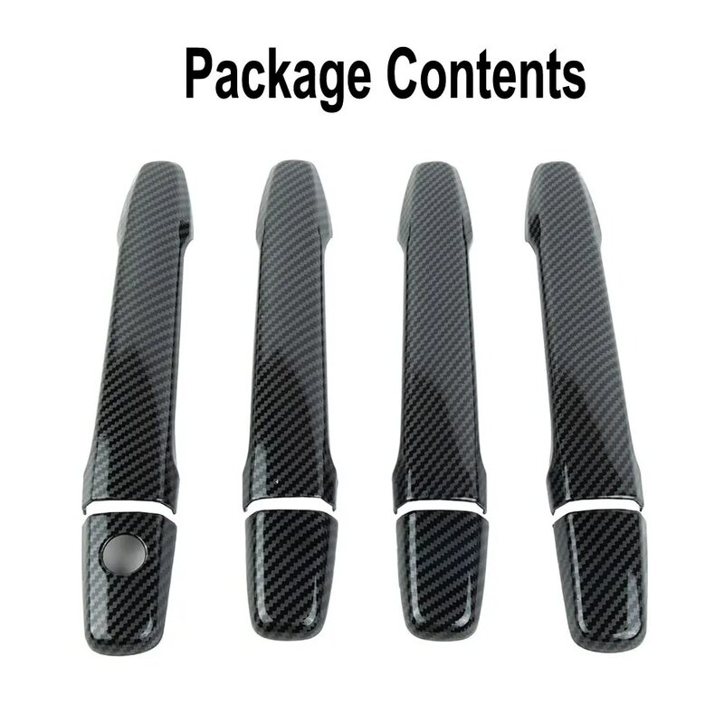 Carbon Fiber Style Car Door Handle Cover Decoration ABS For Mitsubishi Lancer EX Evolution X EVO Useful Car Accessories