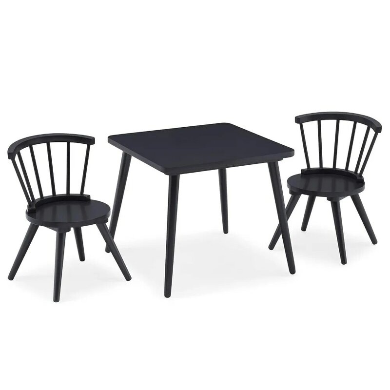 Stół z krzesłami (w tym 2 krzesła)-idealne do sztuki i rzemiosła, przekąsek, nauczania w domu, pracy domowej i nie tylko, o północy