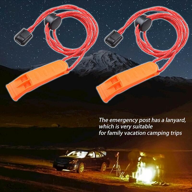 Sifflet Portable à Double tuyau avec corde de queue pour Football, pour Camping en plein air, randonnée, survie et sauvetage d'urgence