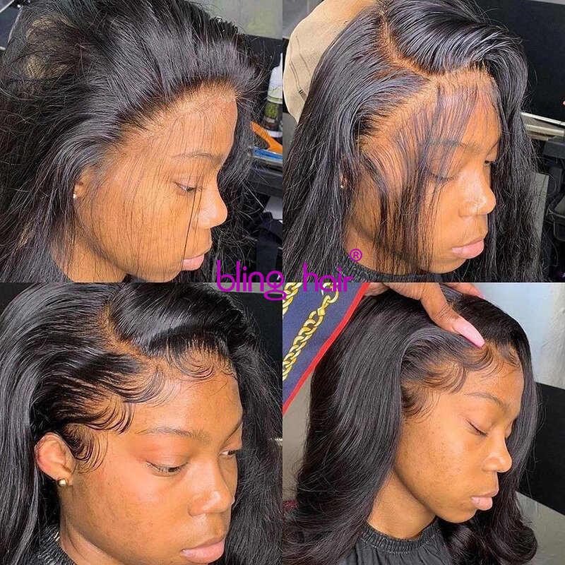 360 Lace Frontal Wigs Glueless Straight Hair Pre Plucked Bleached Knots 100% Human Hair Bling Remy 13x6 HD Lace Frontal Wig