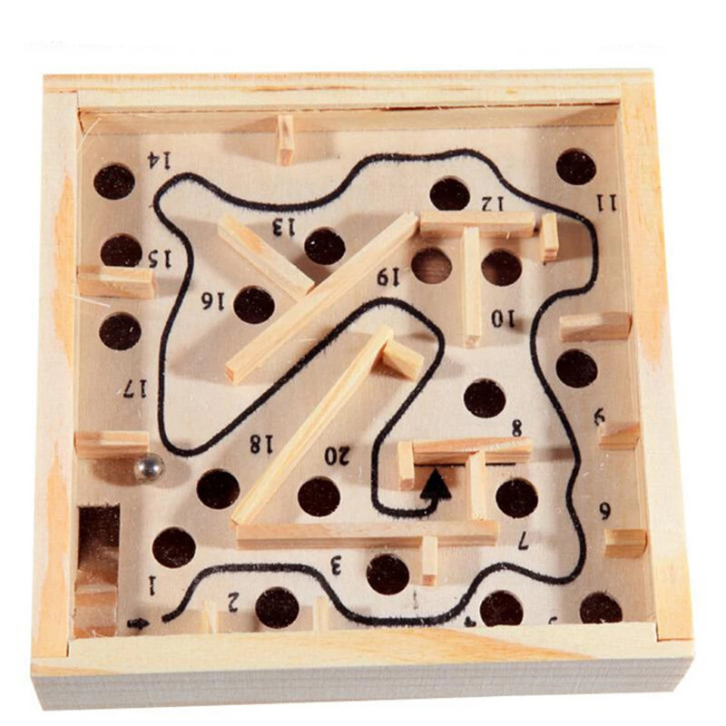 Drewniany labirynt gry planszowe dla dzieci piłka ruchome 3D Puzzle labirynt ręcznie robione zabawki dla dzieci balans na stole edukacja gra planszowa