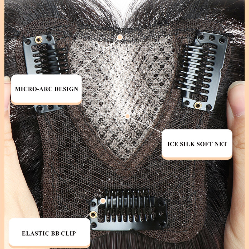 Flequillo de cabello humano Natural para mujer, flequillo de pelo con flecos laterales, parte media 3D, extensiones de Clip, postizos invisibles