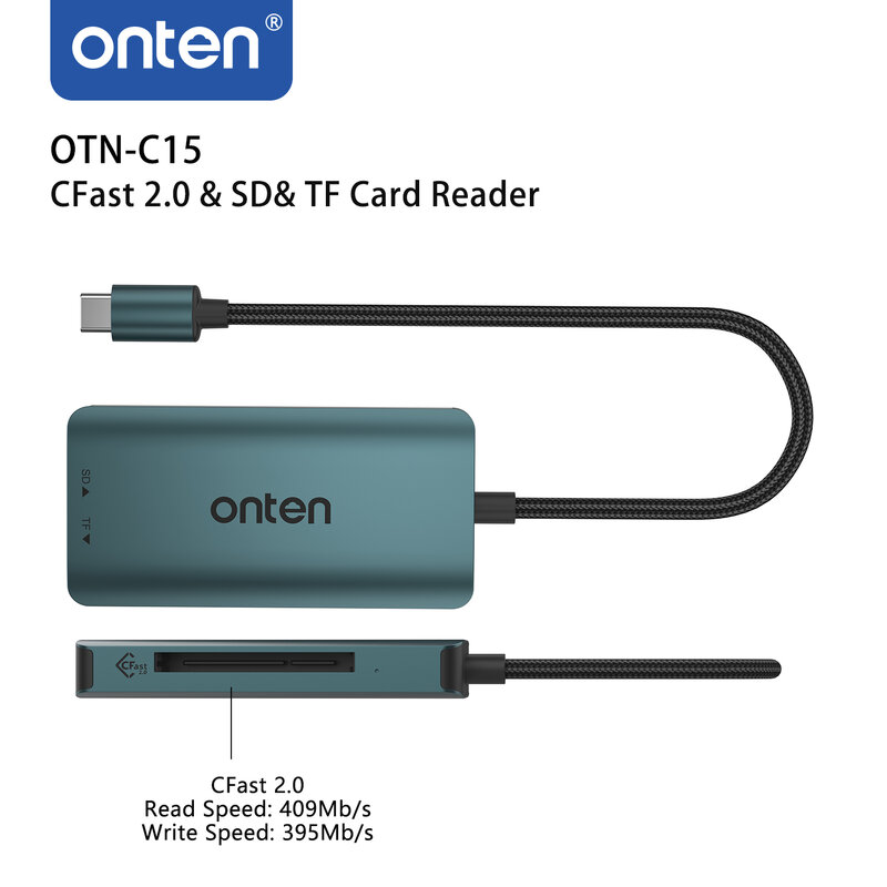 ONTEN oryginalny czytnik OTN-C15 typu C do CFast 2.0 karta SD TF
