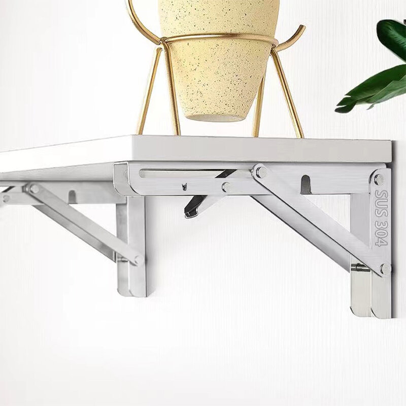 Soporte plegable de acero al carbono para estantería, brazo de soporte montado en la pared para escritorio, ahorro de espacio, para estante/mesa/Des, 10 "/12" 18 "/20", 2 piezas