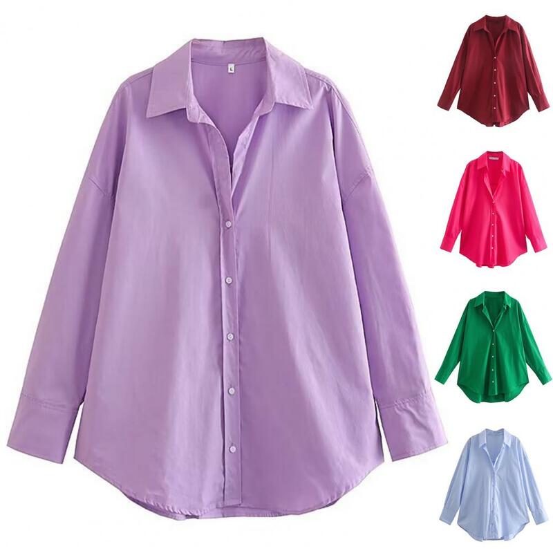 Frauen formelles Hemd Frauen Business Shirt elegante Frauen Büro Bluse mit Turn-Down-Kragen lange Ärmel formell für den Frühling