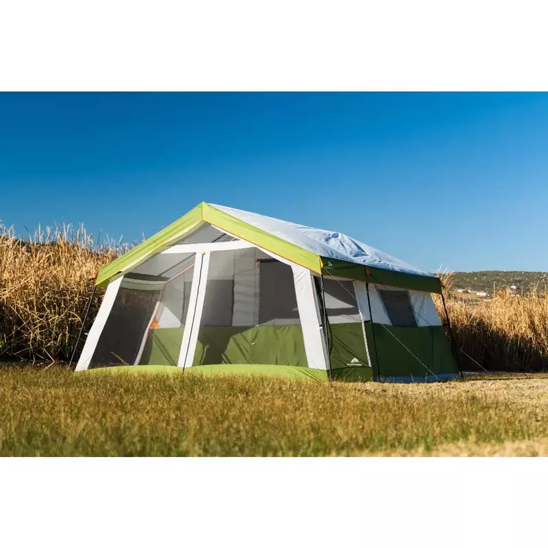 Ozark-Trail Cabin Tent Família, 1 quarto com tela da varanda, Camping Tent, Viagem, Suprimentos verdes, Equipamentos, Praia, Freight Free, 8 Pessoa