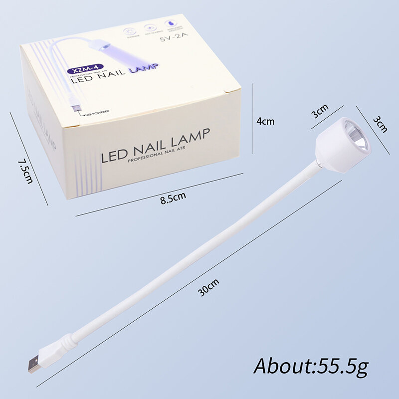 Mini Sèche-Ongles UV LED USB Portable avec Bras Rotatif à 360 °, Lampe à Gel Rapide pour Salon de Manucure à Domicile, 6W