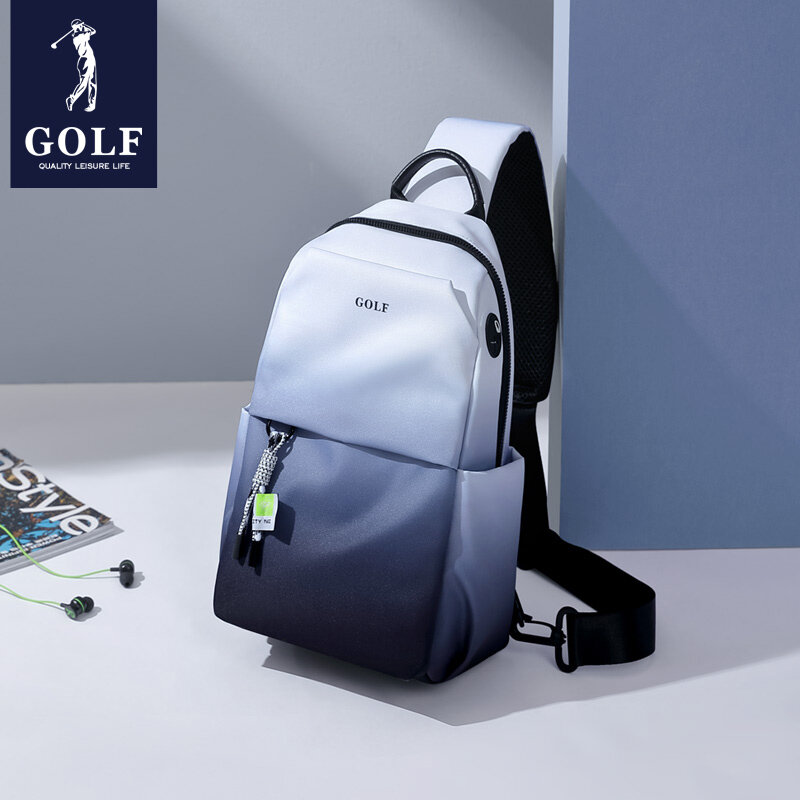 Golf 2023 New Men's Chest Bag Gradient Small Backpack Fashion Phone Bag Casual Oxford Cloth Crossbody Bag Men's