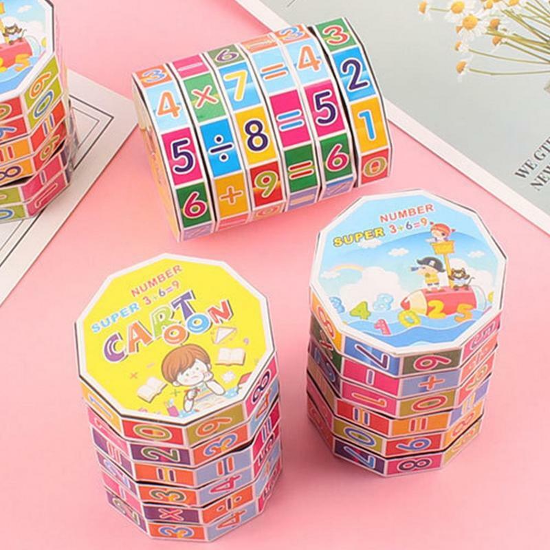 Magic Magic Cube นับของเล่นปริศนาทรงกระบอกตัวเลขคณิตศาสตร์ปริศนาเกมสำหรับเด็กการเรียนรู้ของเล่นเพื่อการศึกษา