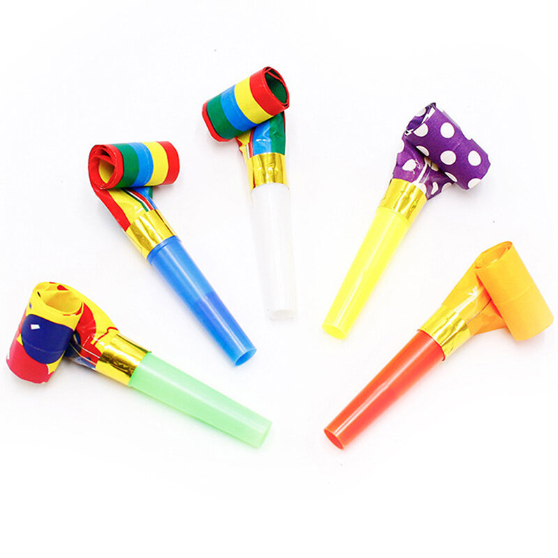 20/40PCS strisce colorate Party Blower Blowout Horn Whistle Noise Maker per bambini forniture per feste di compleanno regalo Pinata