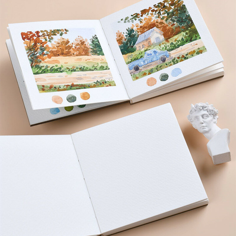 Travel Watercolor Book 300g Mini Portable Sketch Book Medium and Thick Texture PU Cover Art Student's Painting Art Supplies